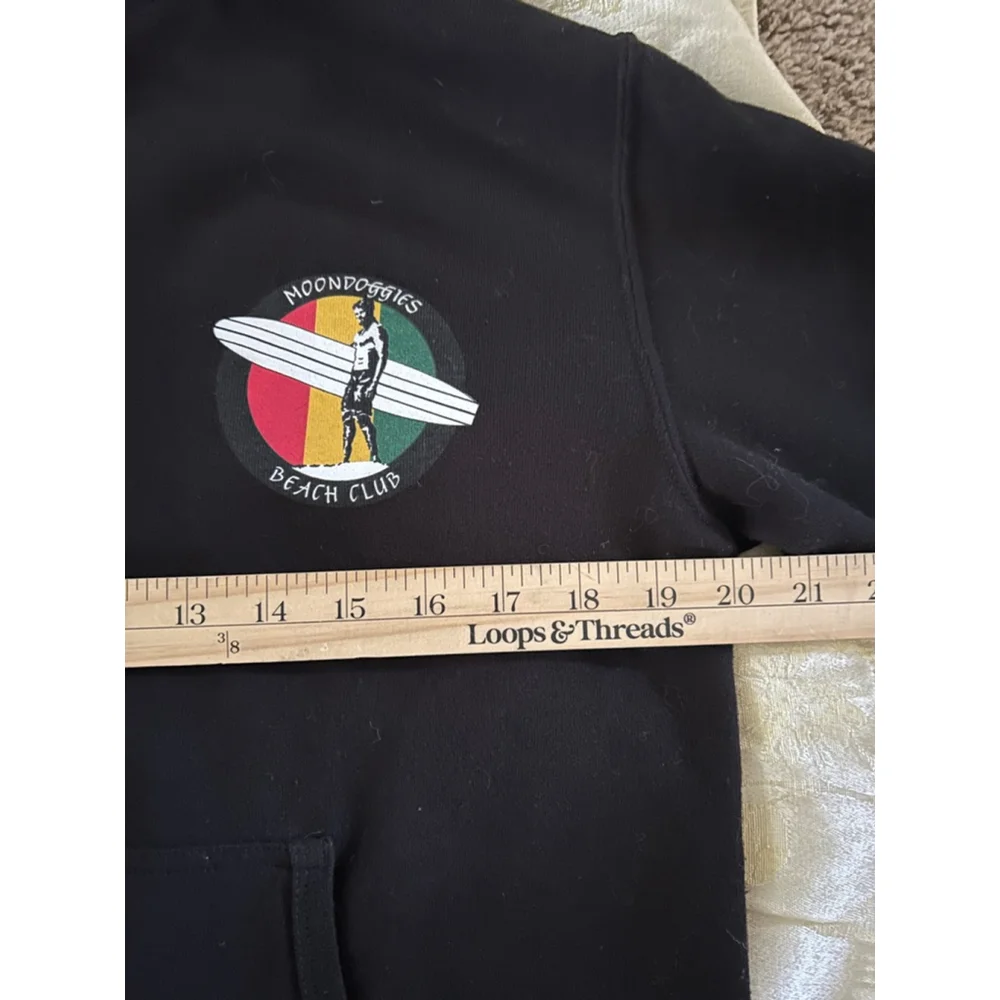 Men's Moondoggies Black Full-Zip Hoodie with Moondoggies Logo, S - Picture 3 of 6